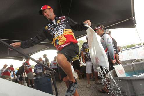 <p>
	Kevin VanDam is next to weigh in.</p>
