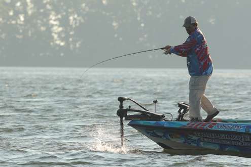 <p>
	Nate Wellman has one  on his line!</p>
