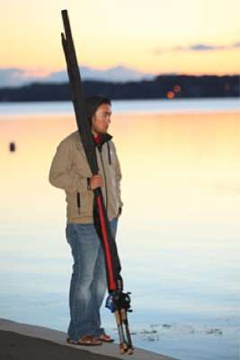 <p>
	 </p>
<p>
	A fan watches the top 12 anglers begin their final day on Cayuga Lake.</p>
