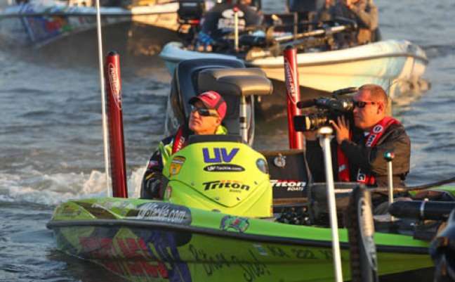 <p>
	 </p>
<p>
	Brent Chapman cruises through the line of boats and tries to maintain his lead in the coveted Toyota Tundra Angler of the Year race.</p>
