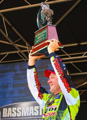 <p>
	It's because he is the 2012 Toyota Tundra Bassmaster Angler of the Year!</p>
