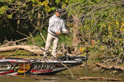 <p>
	His area was choked with thick laydowns and plenty of cover for largemouth.</p>
