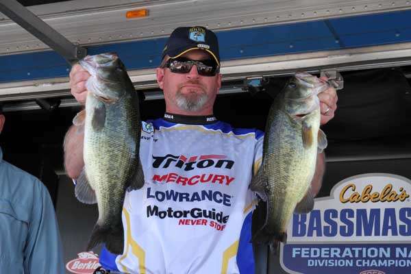 <p>
	Kevin Goff (West Virginia) brought five bass to the scales today. They weighed 18 pounds even.</p>
