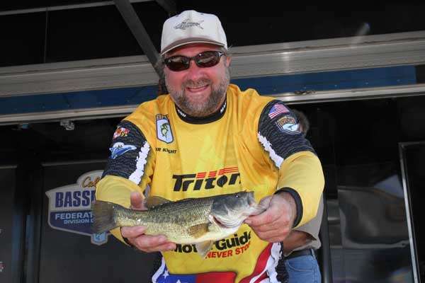 <p>
	JR Knight (Maryland) had a brief moment of glory with this 1-pound, 5-ounce brute. Just for a few minutes, it was the smallest bass of the event.</p>
