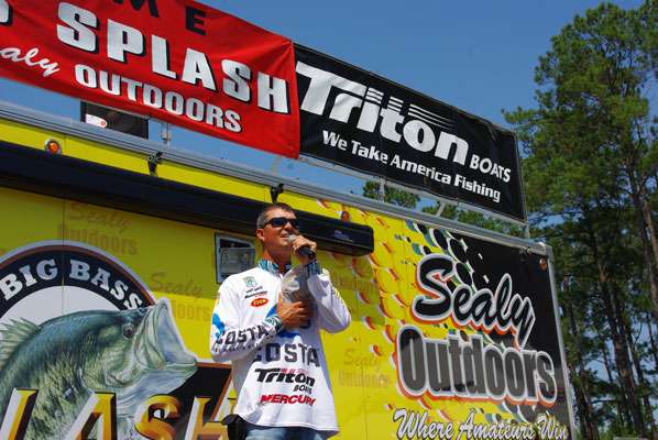 Bassmaster Elite Series pro and aspiring country music star Casey Ashley performs at a Big Bass Splash event.