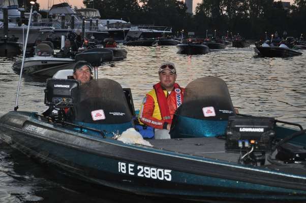 <p>
	 </p>
<p>
	Mark Rorke of Ontario and Jesus Santos of Spain share a boat for Day Two.</p>
