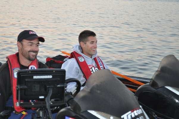 New Yorkâs Chris Rockwell and Massachusettsâ Rob Ramasci look ready for a good day on the water.