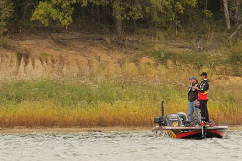 <p>
	Kevin VanDam was fishing near a main lake point.</p>
