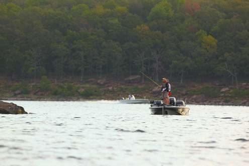Burning gas and fishing points look to be the order of the day on Fort Gibson. 