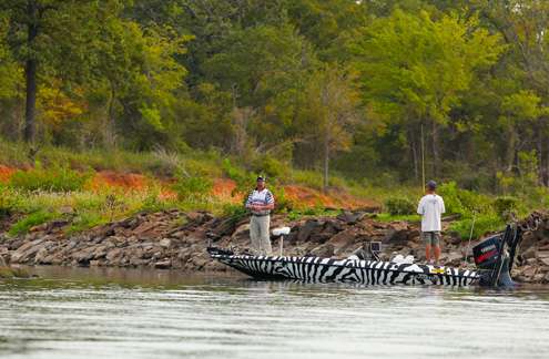 Ray Beachâs zebra-patterned boat wrap is hard to miss on the water. 