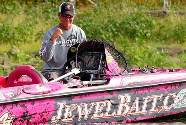 <p>
	Short is pumped to have his fourth keeper fish in the boat. </p>

