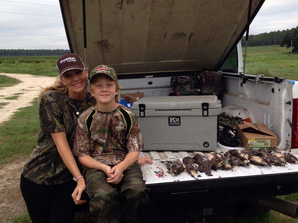 The Elite kids also get in on the action. J Todd Tucker had a fun morning of dove hunting with his wife Emily and son Landon.