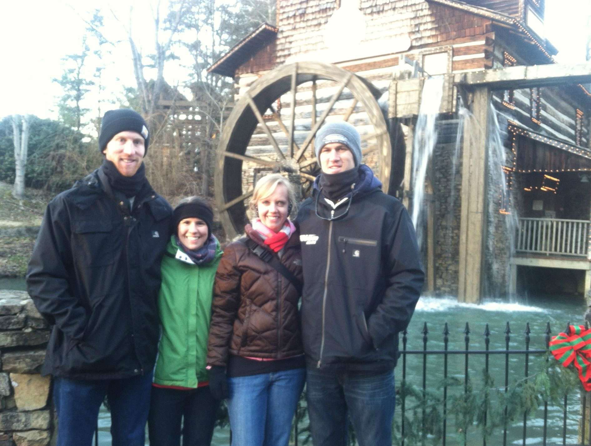Brandon Card spends a chilly day at Dollywood in foothills of the Great Smoky Mountains.