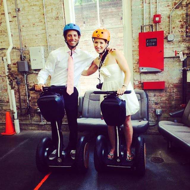 The Iaconellis celebrated their fifth wedding anniversary in October by renewing their vows...on Segways!