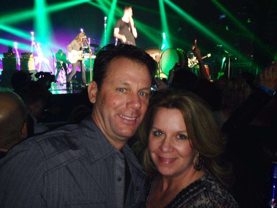 Kevin VanDam and wife Sherry enjoy an Imagine Dragons concert together.