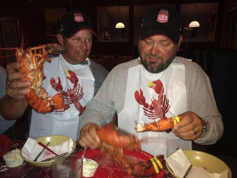 So are Greg Hackney and Bobby Lane; this time for real lobster. Photo by Alton Jones.