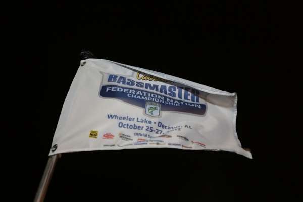 <p> </p>
<p>The tournament flag flies atop every boat on the final day of the 2012 Cabela's Bassmaster Federation Nation Championship on Alabamaâs Wheeler Lake.</p>
