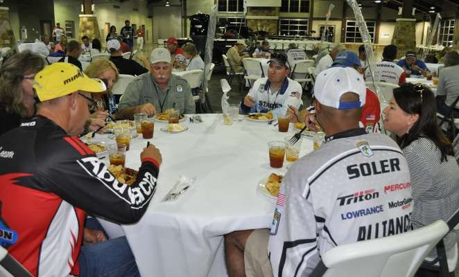 Anglers from different regions spent dinnertime getting to know each other.