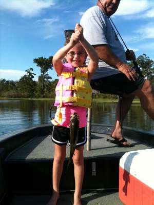 <p>
	 </p>
<p>
	Gracie caught this bass in Louisiana when she was just 6 years old. âThis was her first fishing trip with her Paw Paw,â said Ashley Frederic.</p>
