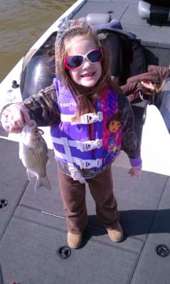 <p>
	 </p>
<p>
	At age 4, Hadley caught this sand bass near her home in Oklahoma. âShe reeled it in all by herself!â said B.A.S.S. Facebook fan D. Bocoke.</p>
