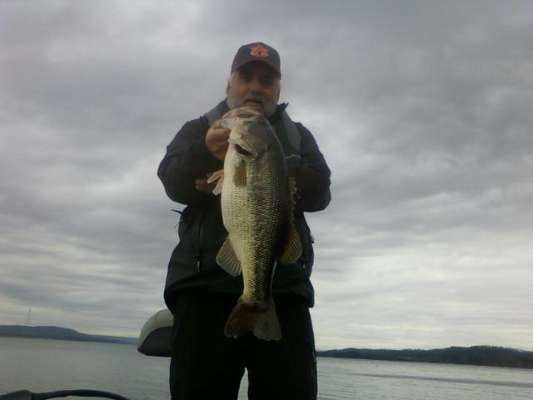 <p>
	Jim Marona caught this bass as part of his best five-fish limit once caught on Lake Guntersville in Alabama. He said his total for the day was 27 pounds. </p>
