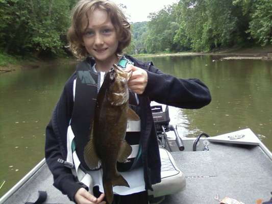 <p>
	Katelyn, 11, caught this 3-pound smallie at the bottom of a stream.</p>
