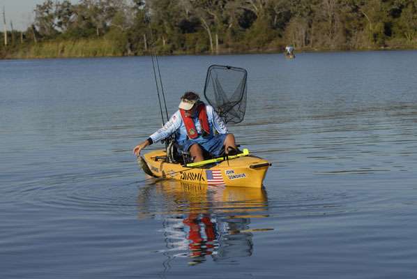 <p>NO DONUT: American John OâDonohue from Florida lands his first fish of the day.</p>

