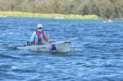 <p>THE MAN: Creator of the Hobie Fishing World Championship concept, Steve Fields (Australia), heads back to base at the close of fishing on the final day.</p>
