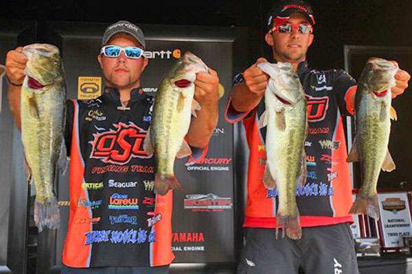 <p><em><strong>11. OSU dominates</strong></em></p>
<p>Oklahoma State University anglers Blake Flurry and Zack Birge took charge in the 2012 Carhartt Bassmaster College Series National Championship, held on multiple fisheries in Arkansas. The pair led wire-to-wire and finished with a nearly 3-pound margin in extreme heat, with air temps topping 100 degrees every day.</p>

