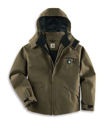 <p>
	<strong>Carhartt Astoria</strong></p>
<p>
	The Astoria is a cotton canvas jacket by Carhartt that is both waterproof and breathable. The hood is detachable. You get two inside pockets and three outside, with a port for headphones between the outside and inside pockets so you can listen to your tunes while fishing. The cuffs have angled opening for greater range of motion for casting. The Astoria comes in black and canyon brown, in sizes from small to 3X.</p>
