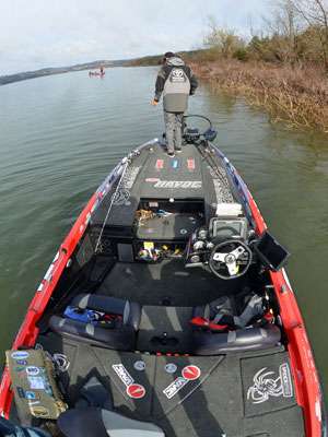 <p>Here's the 2014 BassCat Puma FTD that Elite Series pro Mike Iaconelli is running this season. He likes the boat's storage layout and what BassCats are known for: performance. With a tournament-day load, Ike hits 76 mph with his Yamaha 250 SHO wide open. That's with a Marshal, two full tanks of fuel and a brimming livewell.</p>
