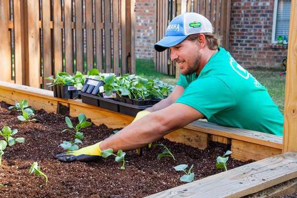 <p>Keith Poche spends his spare time in the garden when he can. This fall, he helped build a custom raised planter in his backyard. He planted some lettuce and cole crops for the cool season.</p>

