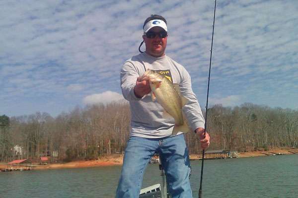 <p>Kelley Jaye spent last yearâs off-season pre-fishing for tournaments. He caught this bass on Georgiaâs Lake Hartwell in February 2012.</p>
