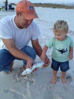<p>Steve Kennedy taught his son about fishing on the beach on Floridaâs Gulf Coast during Thanksgiving.</p>
