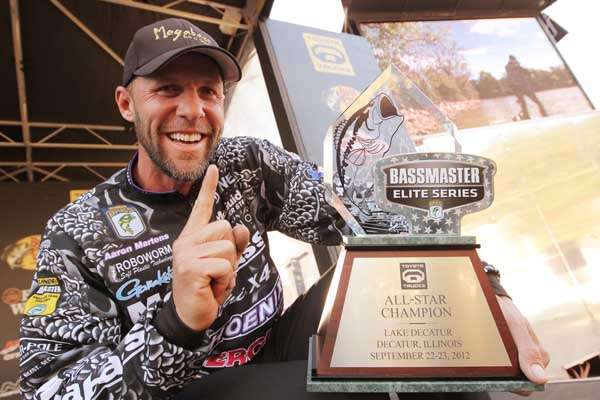 <p><strong>8B. Martens is the All-Star champ (cont.)</strong></p>
<p>The highlight of 2012 for Martens came when the fans voted him into the second annual All-Star Week competition. On two lakes in Illinois, Martens put together winning patterns, beating the biggest names in the sport and taking home the $60,000 first place prize money. Momentum was everything for The Natural in 2012, and he should have it to start the 2013 season at the Bassmaster Classic.</p>
