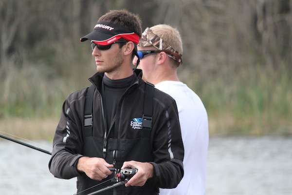 <p>Daytona State College anglers Thomas Oltorik and Scott Heaberlin start to climb the long hill to knock off Bethel. </p> 
