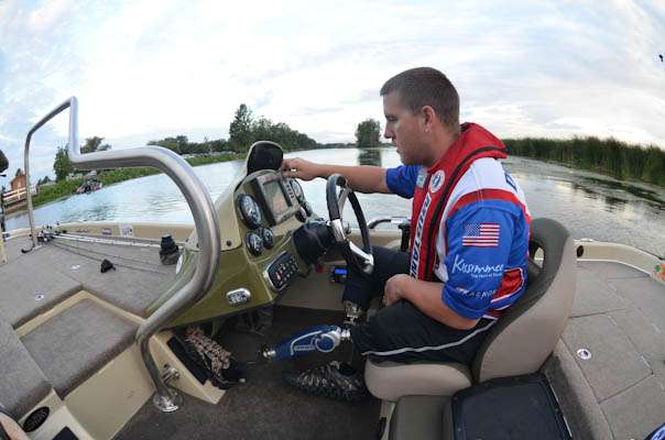 <p>At the Northern Open on Lake St. Clair, Larry Draughn prepares to launch in his custom rig built by Legend Boats. For Draughn, fishing provides a sort of therapy for the injuries he sustained during his military service in Afghanistan.</p>
