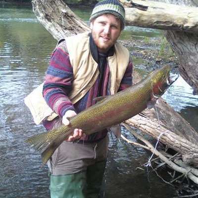 <p>Jon Treash was fishing with a 1/8-ounce Roostertail (orange/orange) tipped with raw shrimp when he caught this 12-pound steelhead from the St. Joseph River in Indiana in early fall.<br />
	<br />
	 </p>
