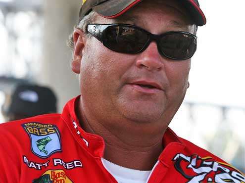 <p> </p>
<p>Matt Reed (50)</p>
<p>Madisonville, Texas</p>
<p>Elite Bassing Average: 4.6000</p>
<p>Elite pro since 2006</p>
<p>Though Reed earned a check in five of the eight Elite events in 2012, he only ranked 50th in the Angler of the Year race and missed the Bassmaster Classic. His best finish was 13th at Douglas Lake.</p>
