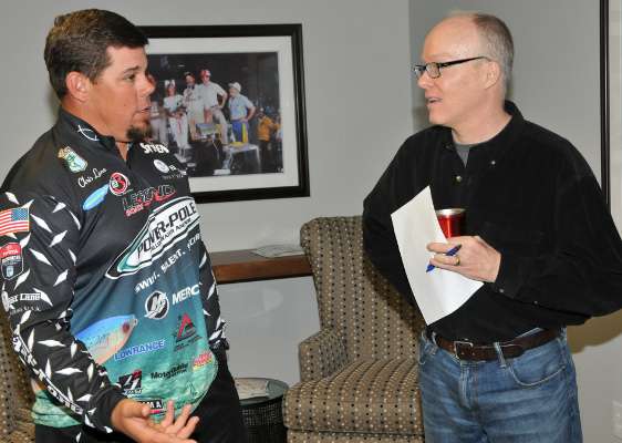 <p>Chris Lane came into the office at the B.A.S.S. headquarters on Monday, Feb. 11, the day before leaving for Tulsa to defend his title as reigning champion at the 2013 Bassmaster Classic presented by Hard Rock Hotel & Casino Tulsa. Here, he talks to Jim Sexton, B.A.S.S.'s vice president of digital.</p>
