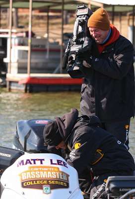 <p>Both the camera man and the fishermen were happy Lee boated another fish. </p>
