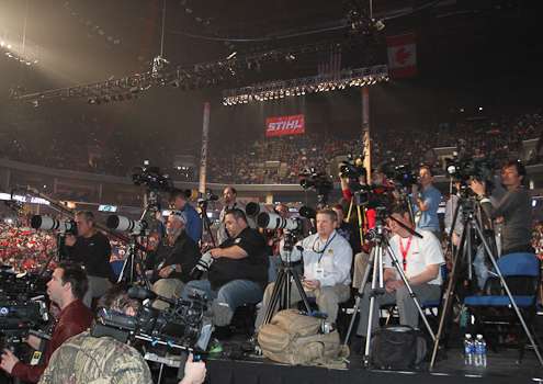 <p>There was a huge contingent of media and photographers in attendance at the Bassmaster Classic.</p>
