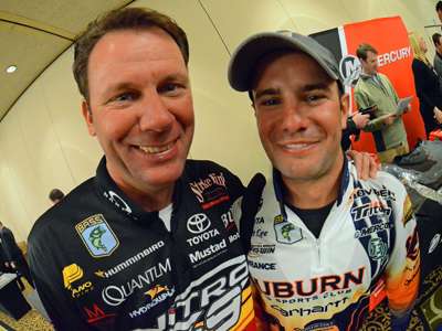 <p>"Let me get next to KVD!" Lee said to Kevin VanDam. "How do I be like you? I want to know!" he said half jokingly. "I'll tell you what, you've just got to go out there and enjoy the heck out of it," VanDam says. "It's the Bassmaster Classic, and qualifying is a big deal. You won't ever fish another tournament like the Classic."</p>

