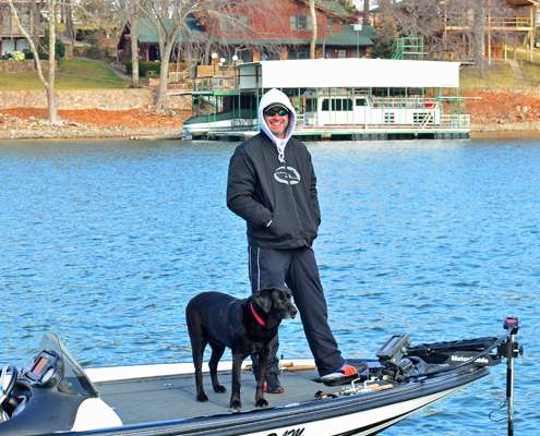 <p>McClelland's brother, Shannon, and his dog Beretta came to watch Mike on Day One.</p>
