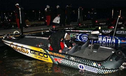 <p>Mike McClelland, one of the favorites to win, gets ready to attack the lake where he won a 2006 Elite Series event.</p>
