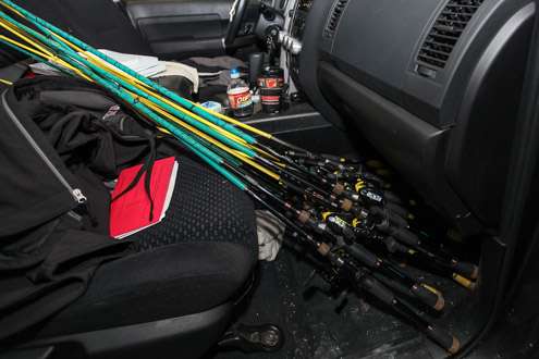 <p> </p>
<p>2012 Angler of the Year Brent Chapman has is rods and reels riding shotgun today.</p>
