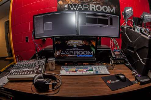 <p>You're looking at the workstation which sends the live War Room video to the web. </p>
