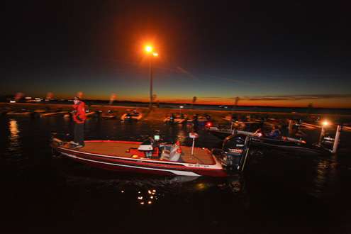 <p> </p>
<p>Anglers begin to stage their boats for the morning launch at Big Toho Marina. </p>
