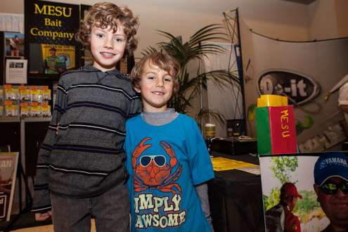 <p>Kadin, age seven, and William, 10, are making their way through the Bassmaster Classic Expo. </p>
