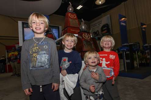 <p>Barrett, 8; Lawson, 6; Truman, 2; and Dutch, 5, from Tulsa, are checking out the Classic hardware.</p>
